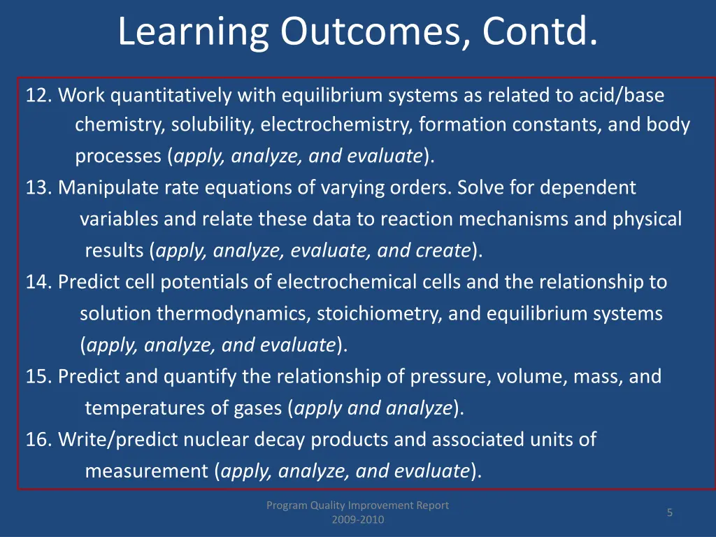 learning outcomes contd 1