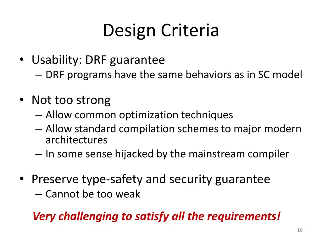 design criteria 1