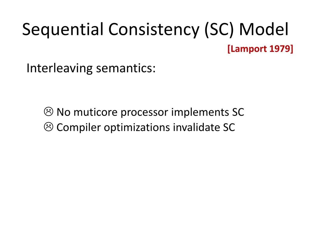 sequential consistency sc model 1