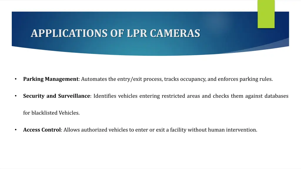 applications of lpr cameras