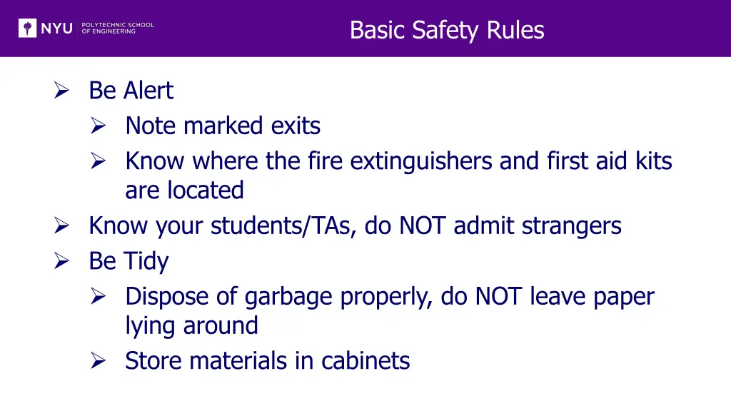 basic safety rules