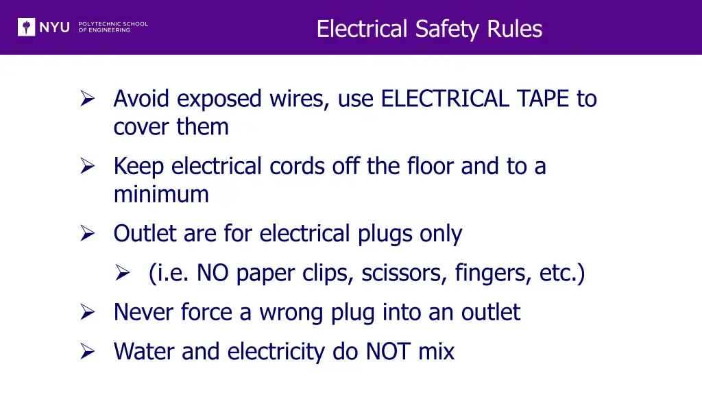 electrical safety rules
