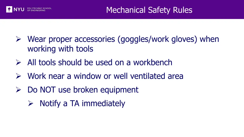 mechanical safety rules