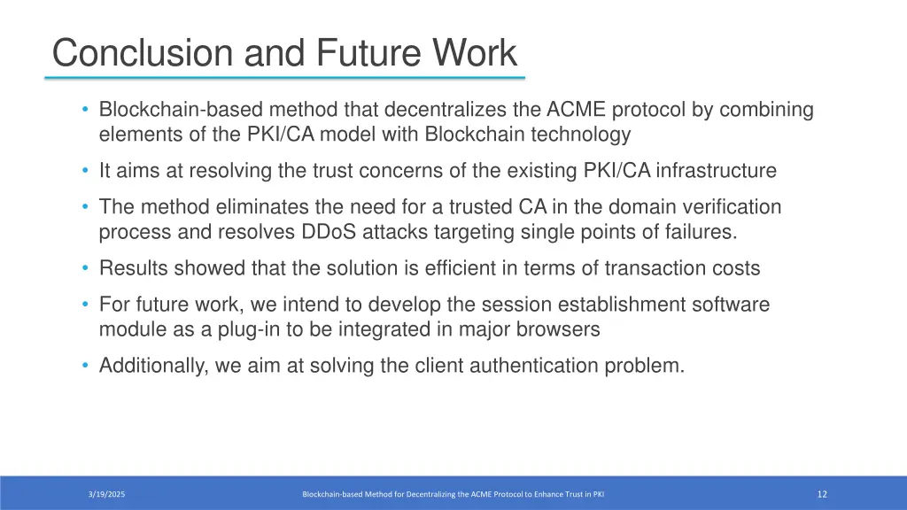 conclusion and future work