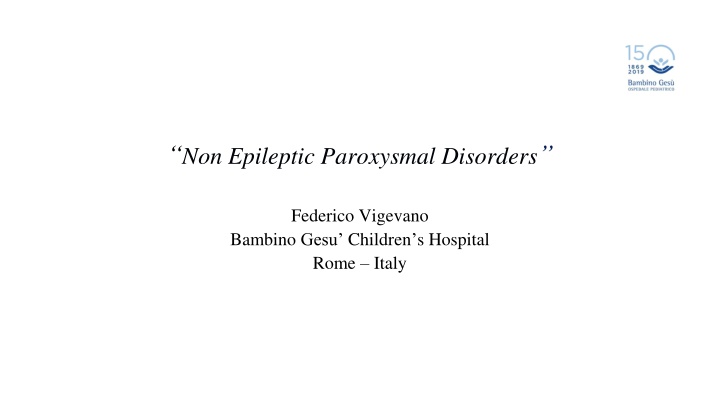 non epileptic paroxysmal disorders