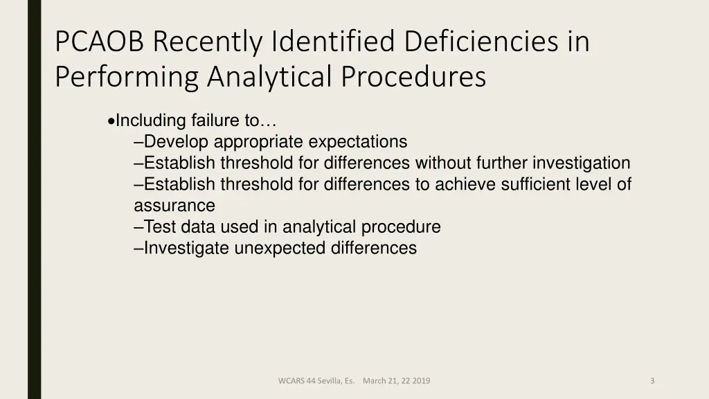 pcaob recently identified deficiencies
