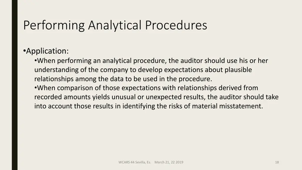 performing analytical procedures 1