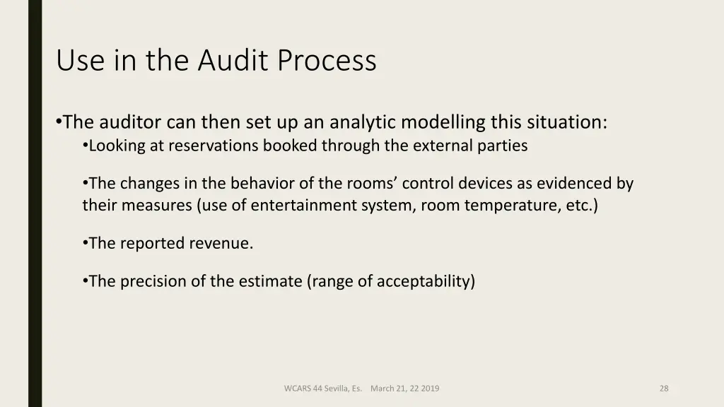use in the audit process 2