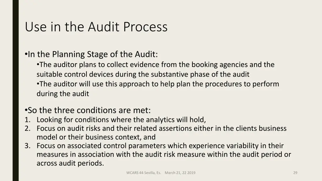 use in the audit process 3