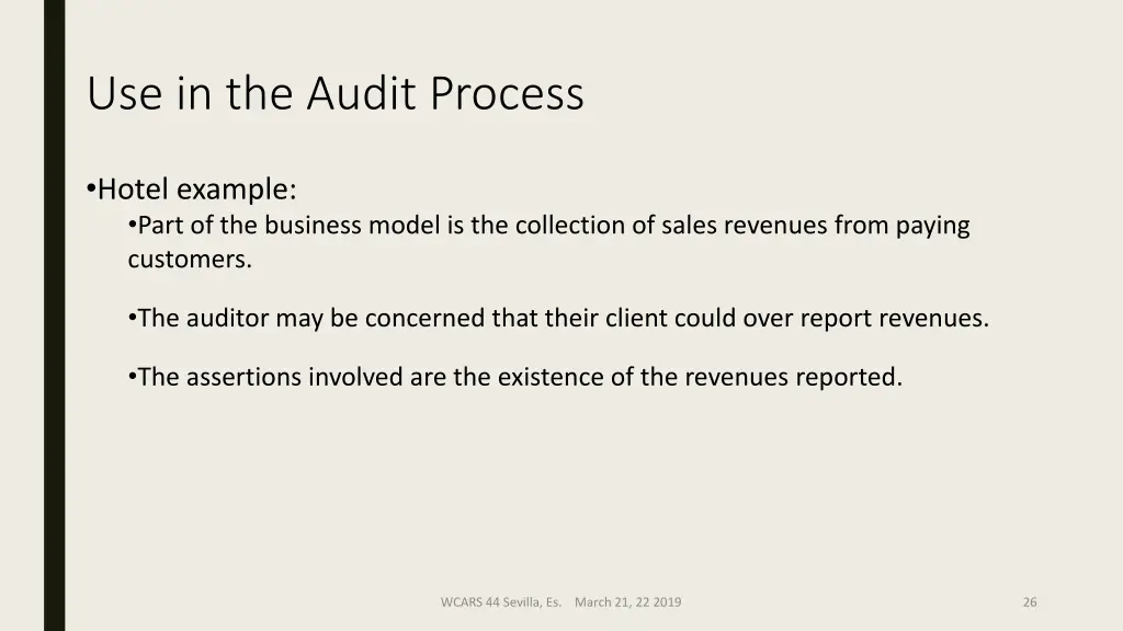 use in the audit process