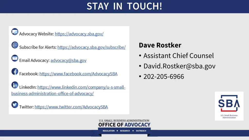 stay in touch