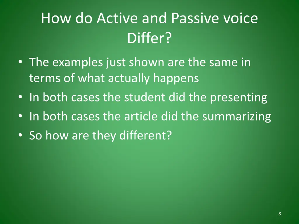 how do active and passive voice differ