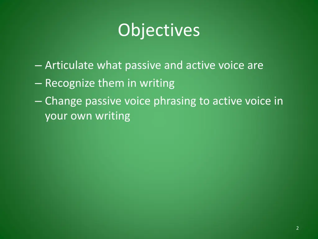 objectives