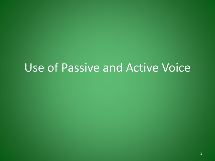 use of passive and active voice