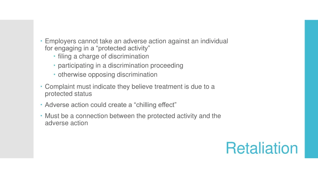 employers cannot take an adverse action against