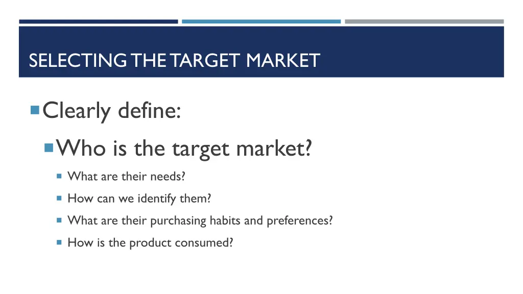 selecting the target market