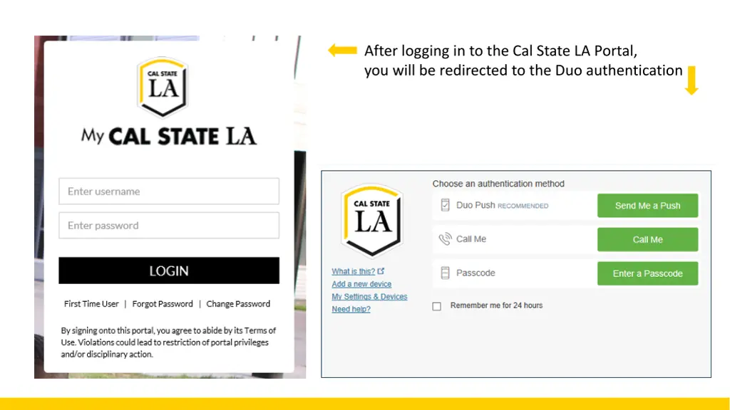 after logging in to the cal state la portal