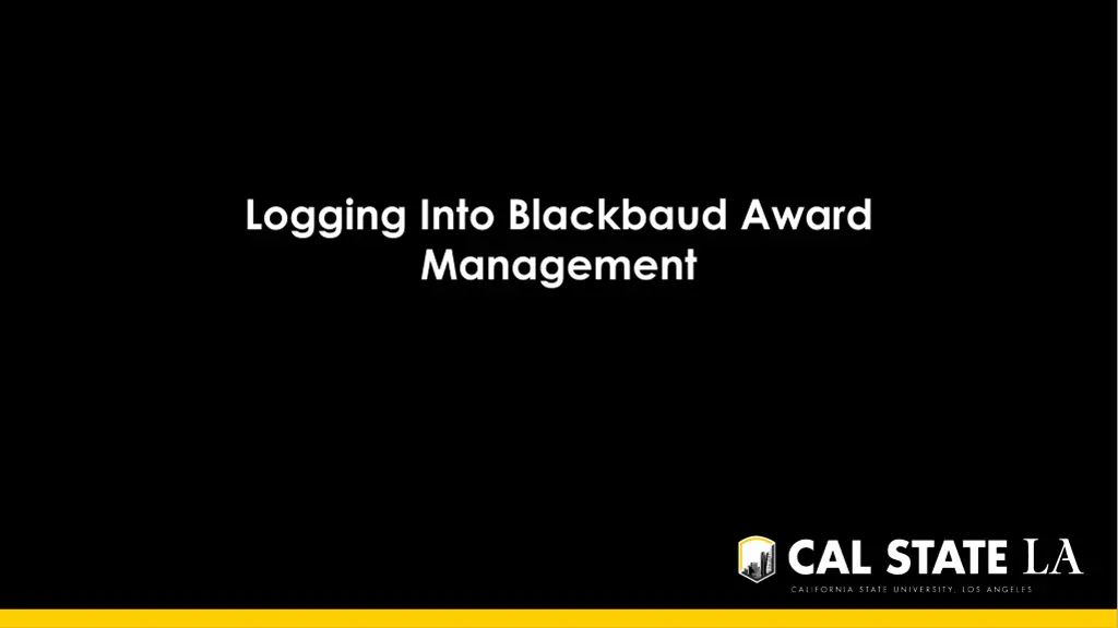 logging into blackbaud award management