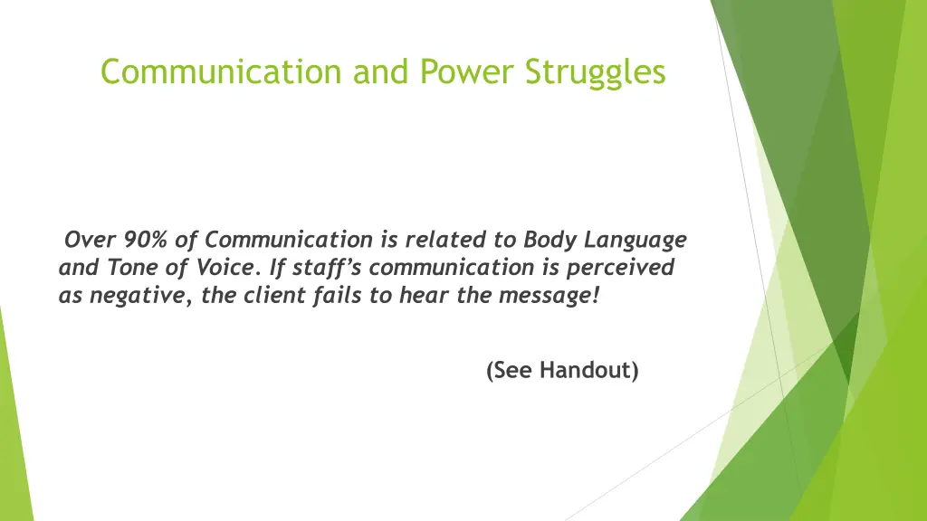 communication and power struggles