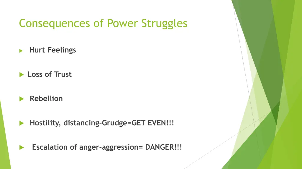 consequences of power struggles