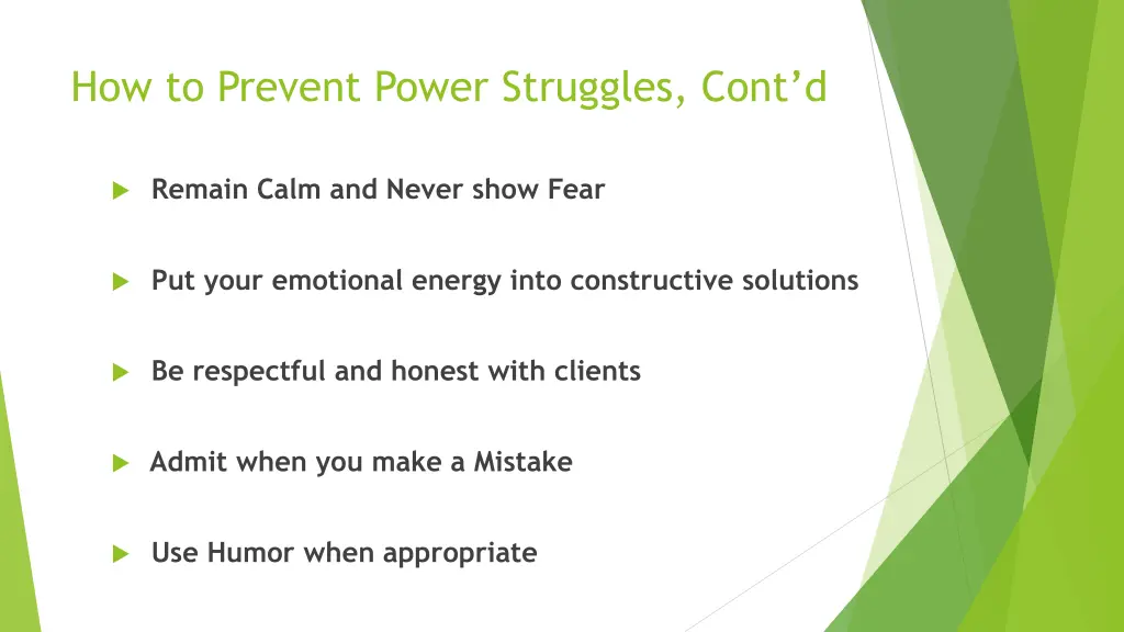 how to prevent power struggles cont d 1