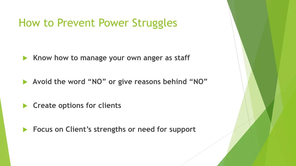 how to prevent power struggles