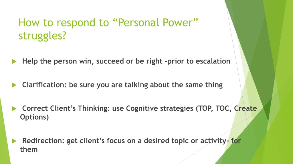 how to respond to personal power struggles