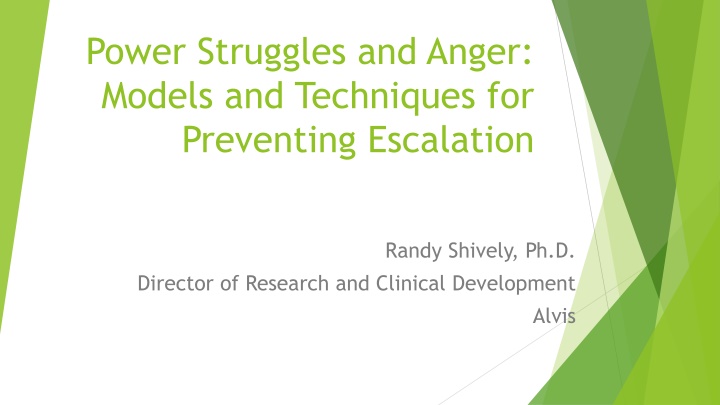 power struggles and anger models and techniques
