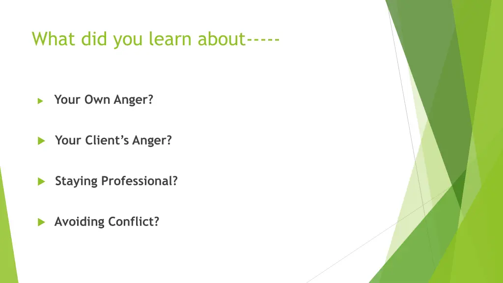 what did you learn about