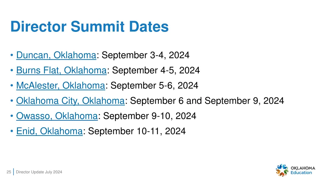 director summit dates