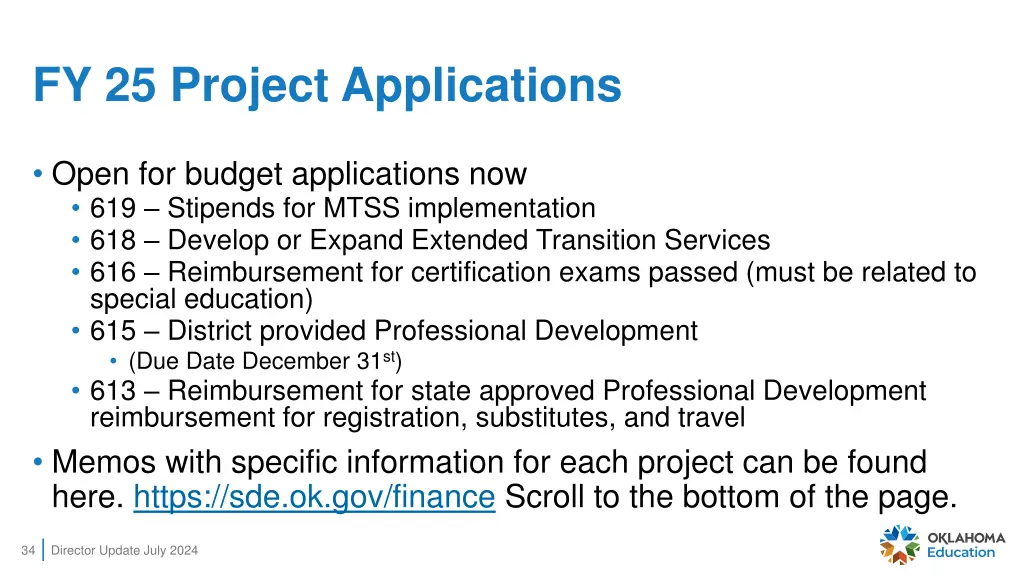 fy 25 project applications