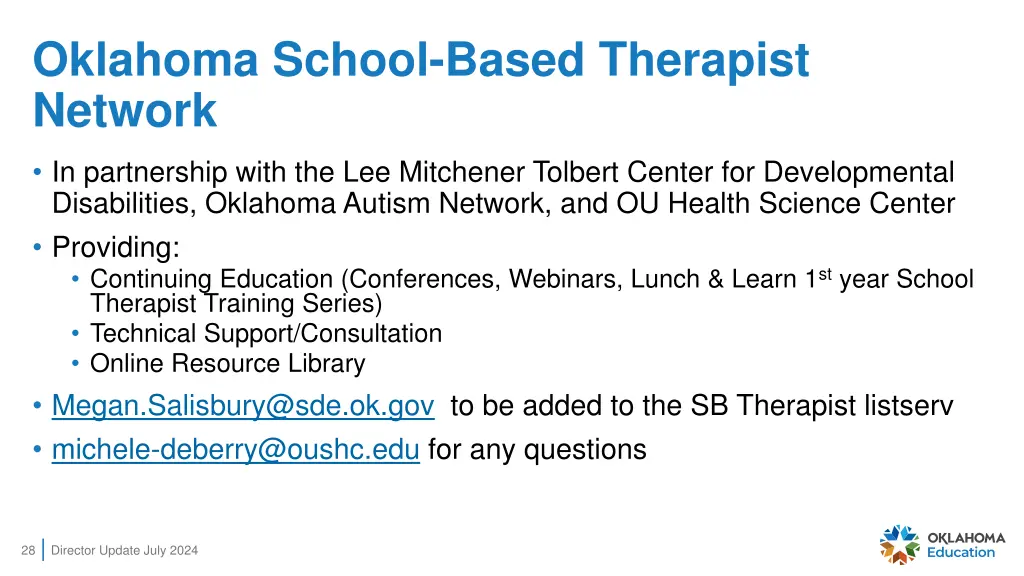 oklahoma school based therapist network