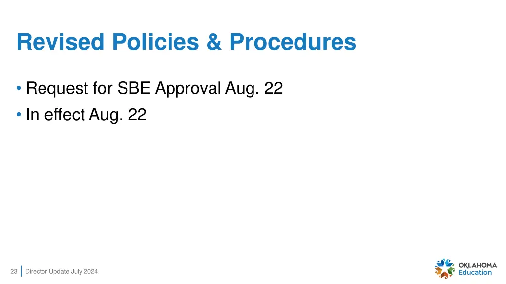 revised policies procedures