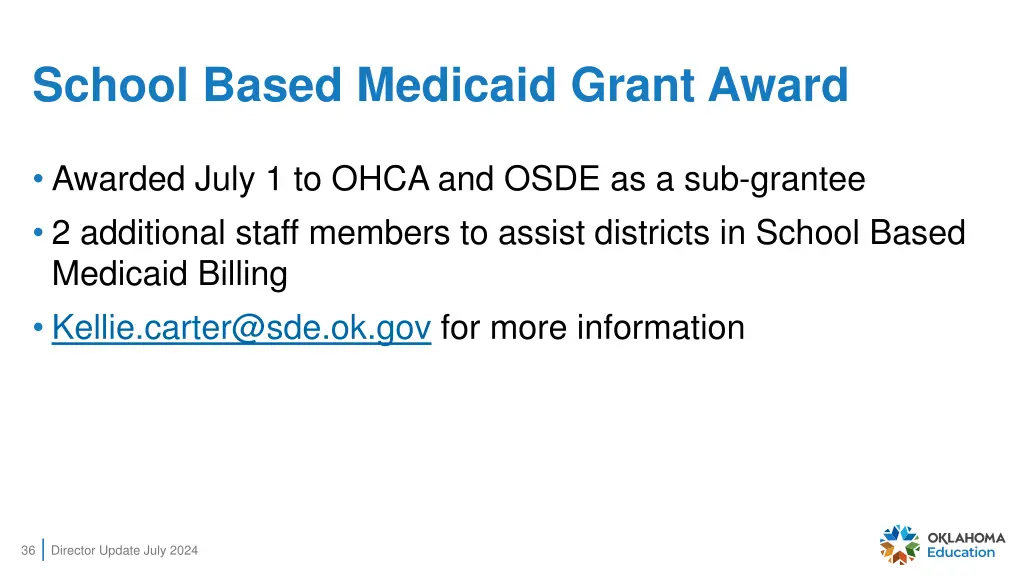 school based medicaid grant award