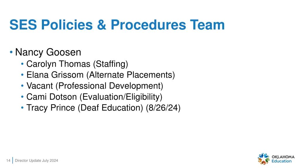 ses policies procedures team