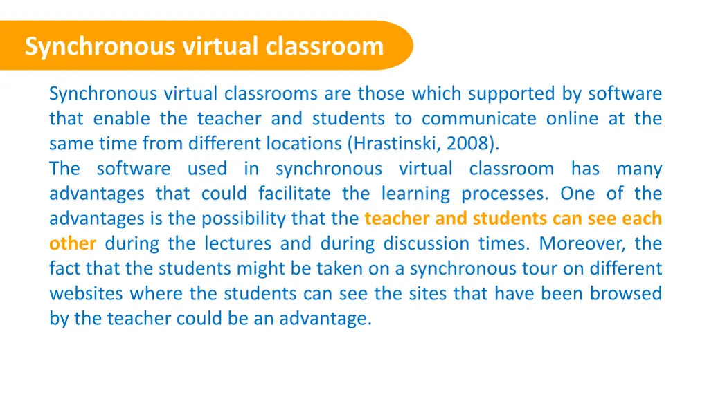 synchronous virtual classroom