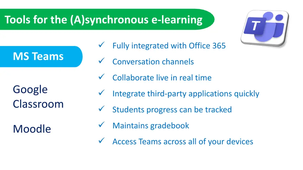 tools for the a synchronous e learning 1