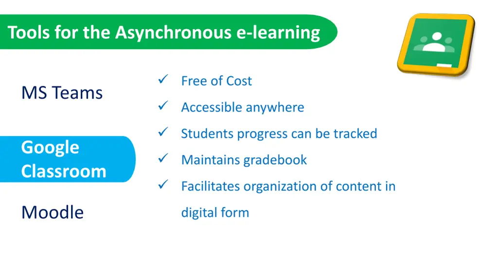 tools for the asynchronous e learning