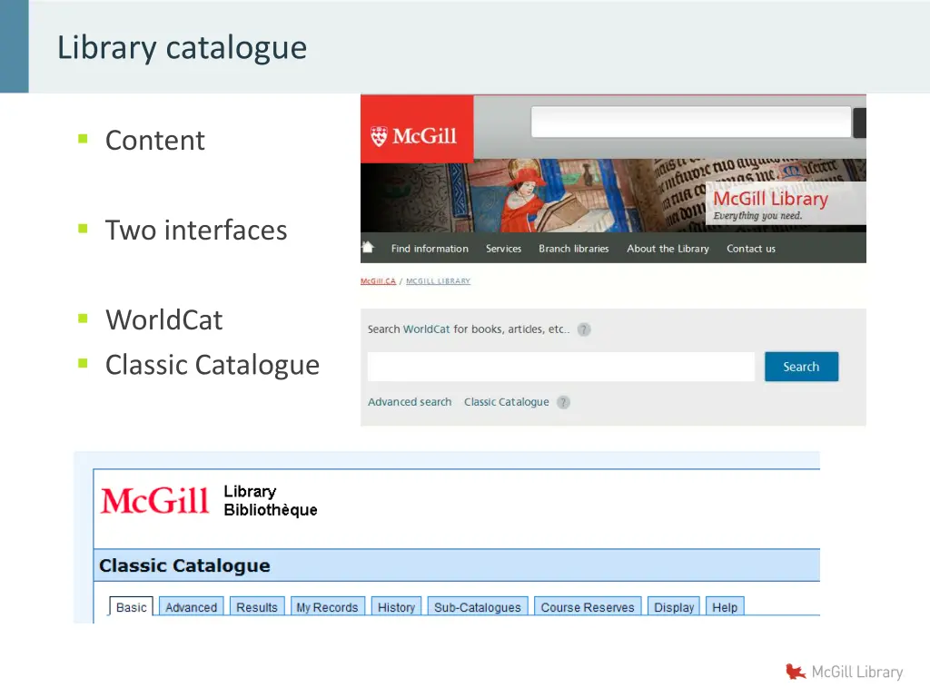 library catalogue