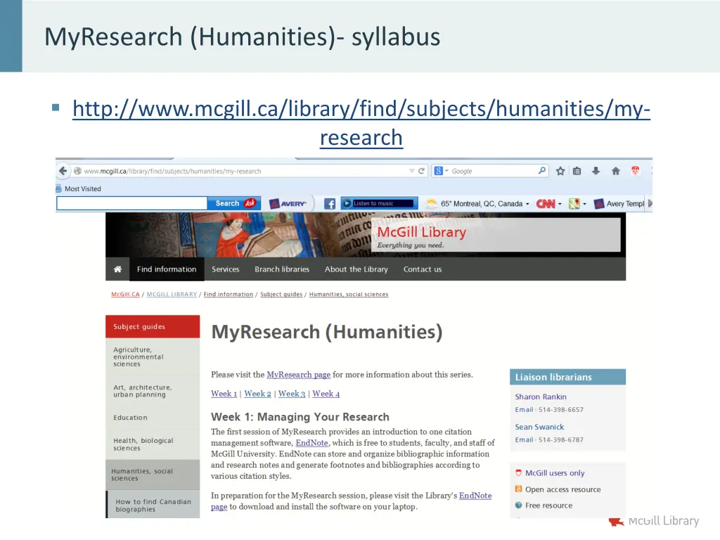 myresearch humanities syllabus