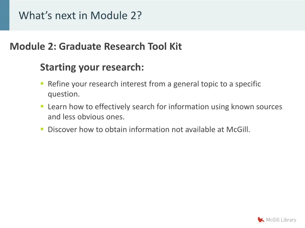 what s next in module 2
