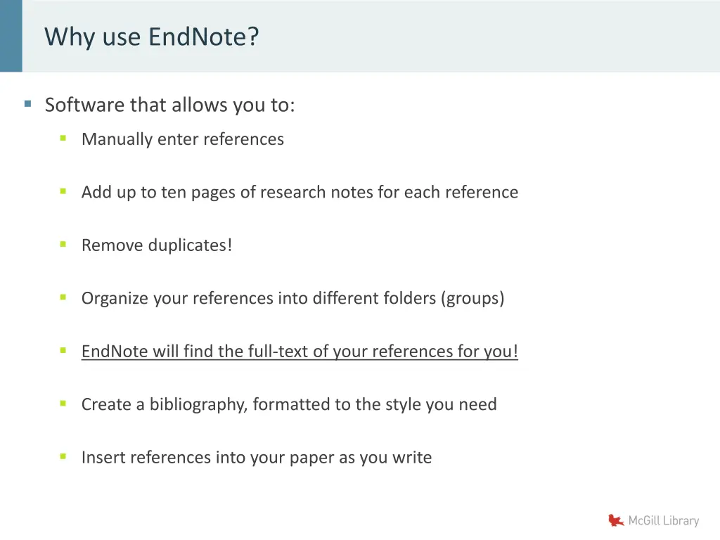 why use endnote 1