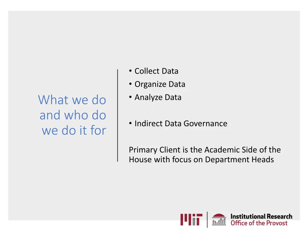 collect data organize data analyze data