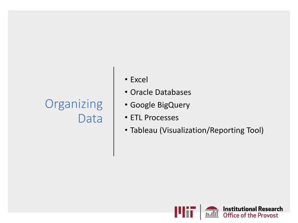 excel oracle databases google bigquery