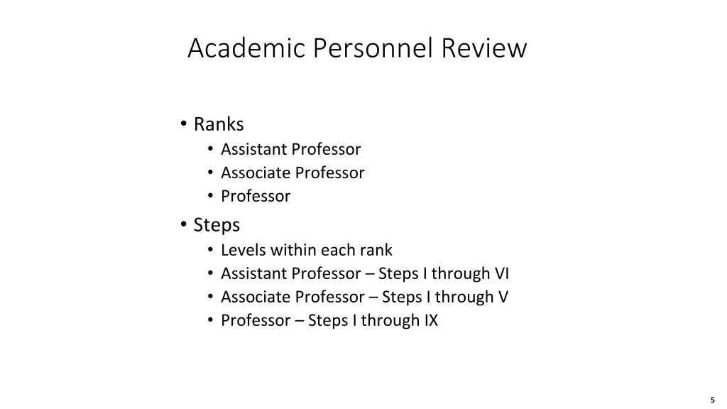 academic personnel review