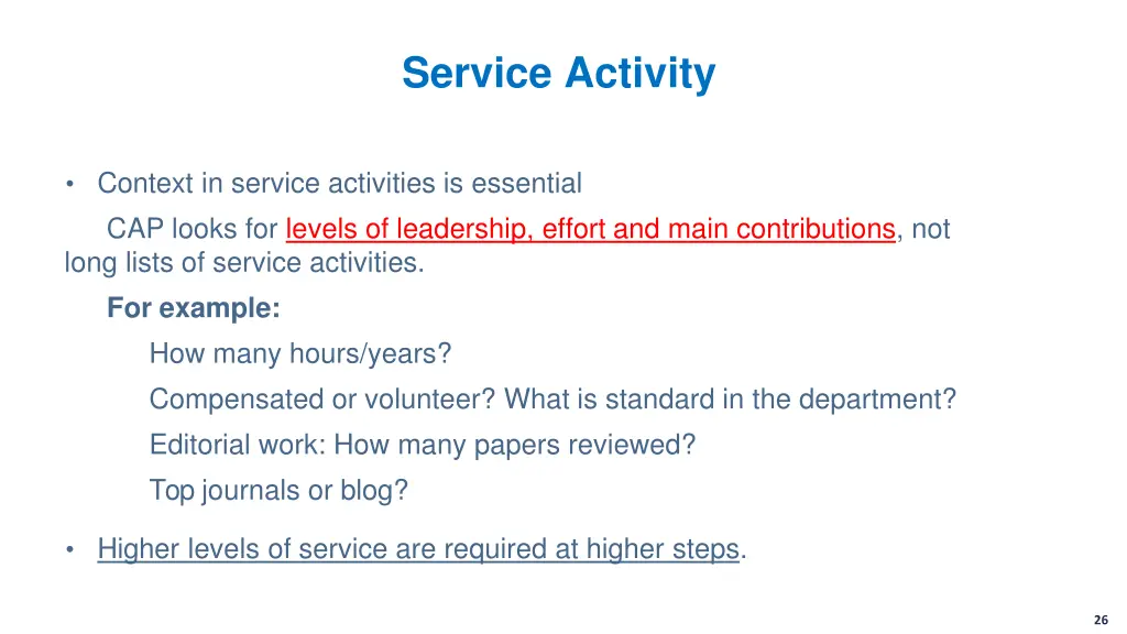 service activity