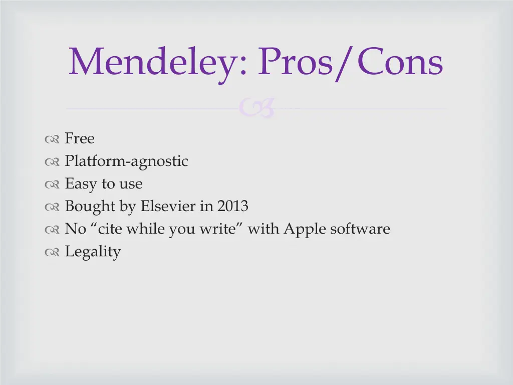 mendeley pros cons