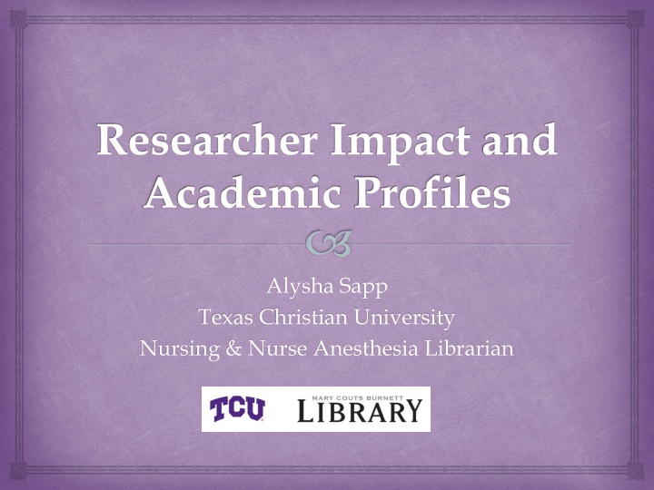 researcher impact and academic profiles