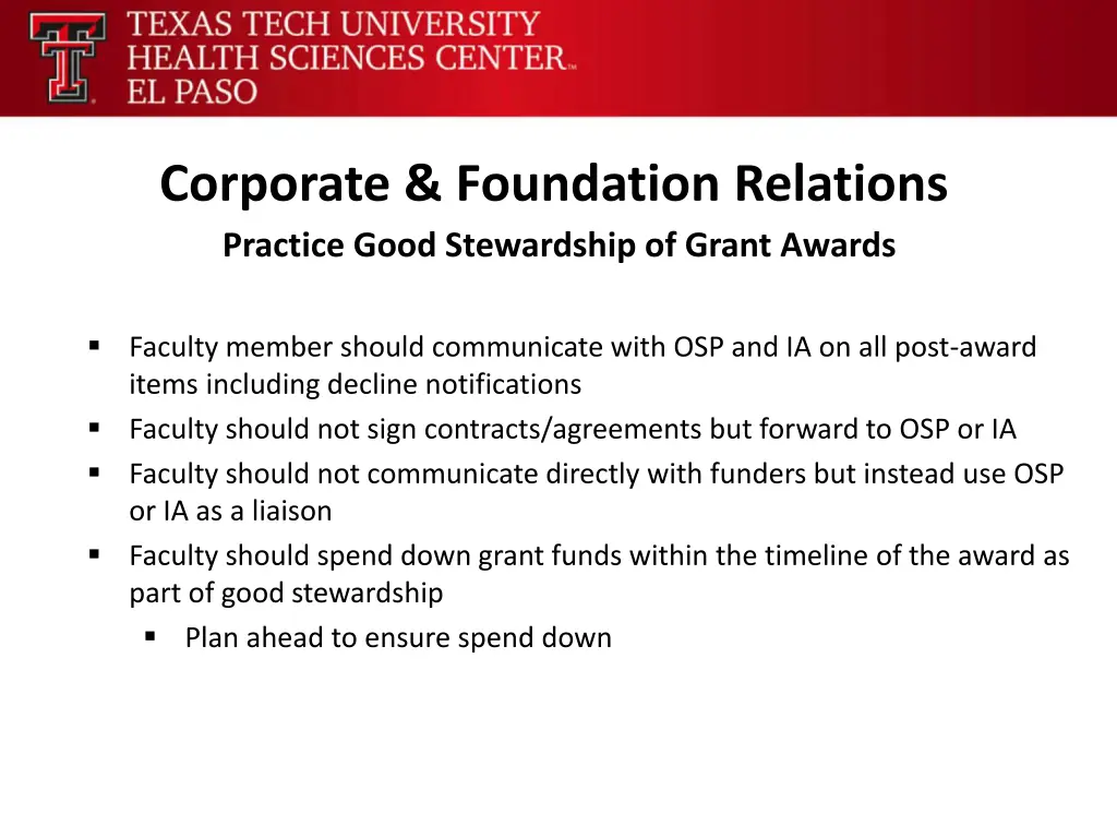 corporate foundation relations practice good