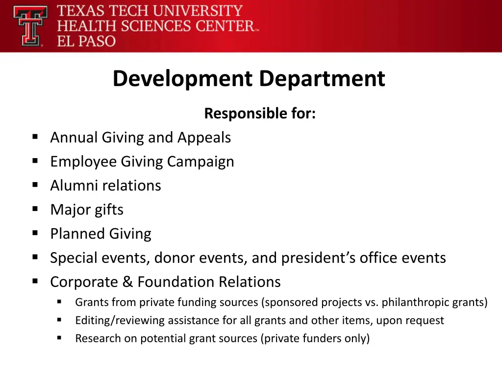 development department
